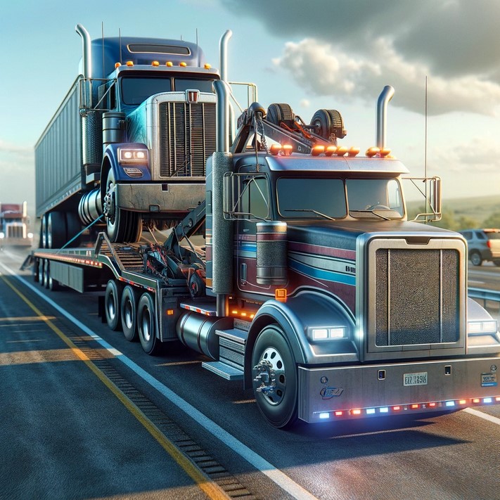 semi truck wrecker recovery
